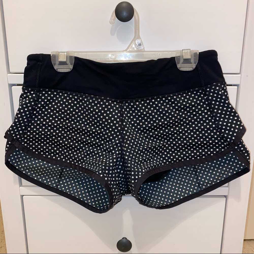 Black and White Polka Dot Lululemon Shorts